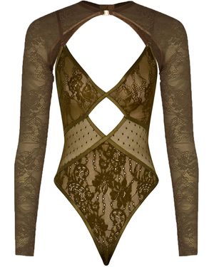 Zimmermann Clash Lace Bodysuit - Green