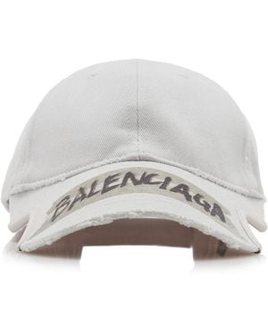 Balenciaga Logo-Embellished Cotton Cap - White