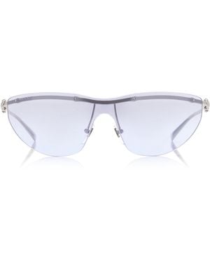 Gucci Mask-Frame Metal Sunglasses - Purple