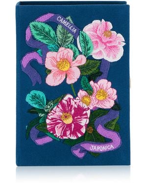 Olympia Le-Tan Camelias Book Clutch - Blue