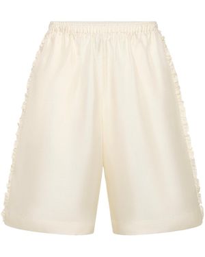 St. Agni Baby Frill Silk Shorts - White