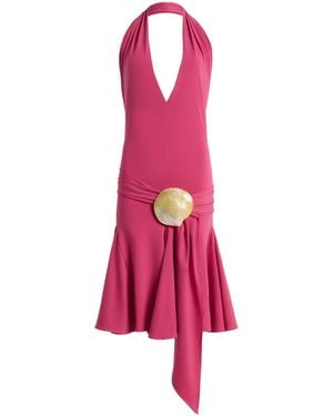 Conner Ives Exclusive Shell-Embellished Crepe Midi Halter Dress - Pink