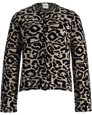 Posse Exclusive Lexi Leopard Knit Cardigan - Black