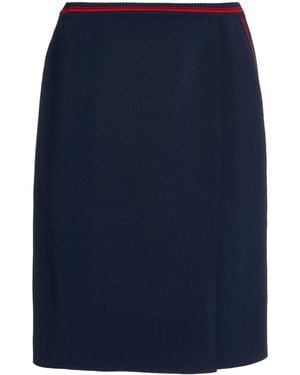 Miu Miu Flared Stripe-detail Knit Skirt - Blue