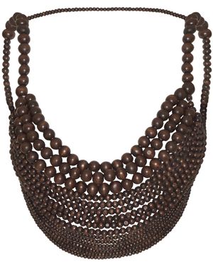 ANDRES OTALORA Una Por Una Hand-beaded Bra Top - Brown