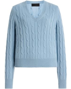 Nili Lotan Camelia Cable-Knit Cashmere Jumper - Blue