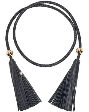 Carolina Herrera Leather Rope Belt - Black