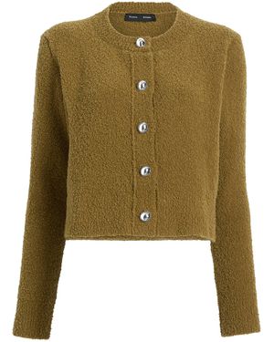 Proenza Schouler Frida Wool Boucle Cardigan - Green
