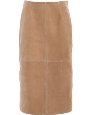 Jonathan Simkhai Harrison Suede Midi Skirt - Brown