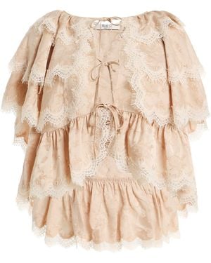 Sea Shay Lace Tie Top - Natural