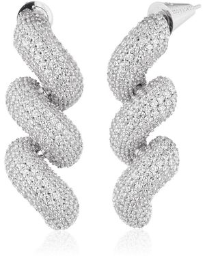 Eddie Borgo Pavé Torsade Drop Earrings - White