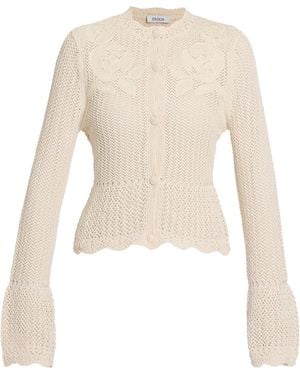 Erdem Open-Stitch Knit Cotton Cardigan - Natural