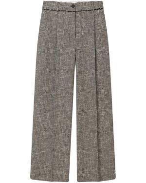 Mark Kenly Domino Tan Pirka Tweed Wide-Leg Pants - Gray