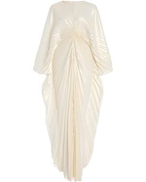 Georgia Hardinge Fractal Pleated Chiffon Maxi Dress - White