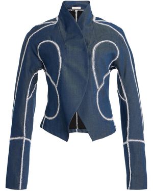 DIOTIMA Idolo Stand-Collar Wool Blazer - Blue
