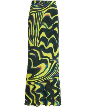 Christopher John Rogers Printed Jersey Maxi Skirt - Green