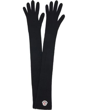 Moncler Knit Wool Gloves - Black