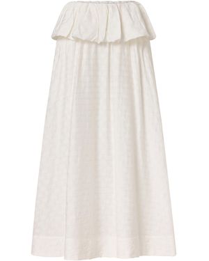 ROAME. Londyn Jacqaurd Maxi Skirt - White