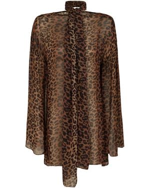 ViX X Rhw Tammy Leopard Mesh Mini Scarf Dress - Brown
