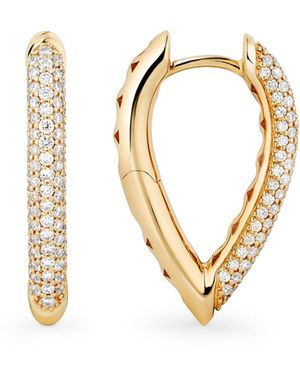 Engelbert 1920 Drop Link Earrings; Pavé Diamonds And 18K; Mini - Metallic