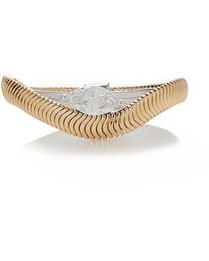 Nikos Koulis 18k White And Yellow Gold Feelings Thin Diamond Ring