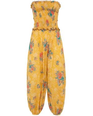 Siedres Peonie Cotton Jumpsuit - Yellow