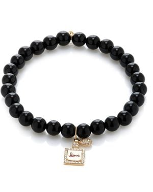 Sydney Evan Perfume Bottle 14k Yellow Gold Onyx Bracelet - Black