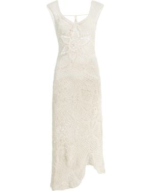 Akoia Swim Crochet Asymmetrical Cotton Midi Dress - White