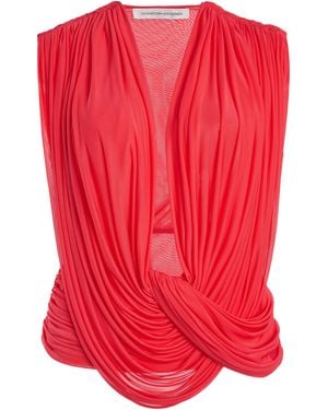 Christopher Esber Ripple Draped Jersey Top - Red