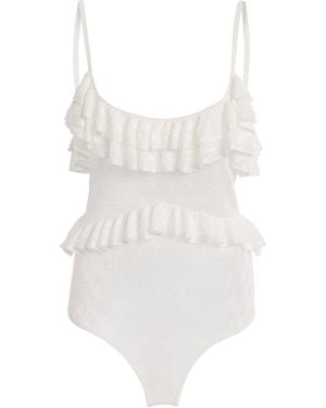 Ulla Johnson Bania Ruffled Bodysuit - White