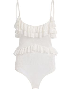 Ulla Johnson Bania Ruffled Bodysuit - White