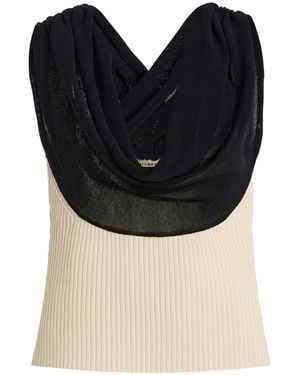 Kallmeyer Meeka Cowl-Neck Cotton-Blend Top - Black
