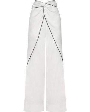 ANDRES OTALORA Muy Fluido Draped Trousers - White