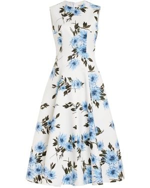 Emilia Wickstead Mara Dahlia-print Taffeta-faille Dress - White