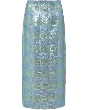 Markarian Lucida Gingham Sequin Skirt - Blue