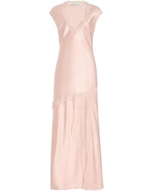 Third Form Exclusive Lace-Detailed Crushed-Satin Maxi Slip Dress - Pink