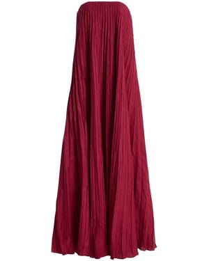 ANDRES OTALORA Exclusive Ritmo Pleated Linen Maxi Dress - Red