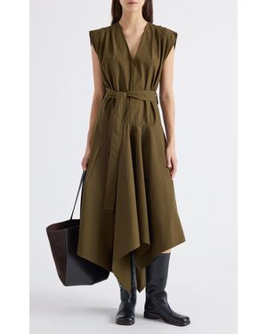 Proenza Schouler Adina Cotton Poplin Midi Dress - Green
