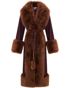 LoveShackFancy Tiania Lamb Coat - Brown