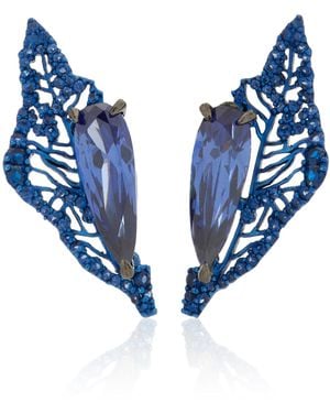 Anabela Chan Midnight Halia 18K Sapphire Earrings - Blue