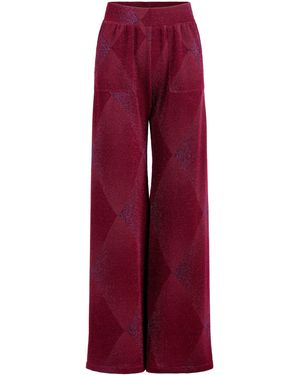 Silvia Tcherassi Colbie Metallic Knit Trousers - Red