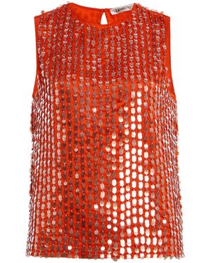 Zankov Eleanor Beaded Silk Top - Red