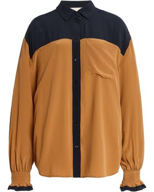 Ulla Johnson Nova Colourblock Silk Blouse - Blue