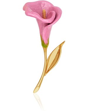 Oscar de la Renta Calla Lily Enamel Brooch - Pink