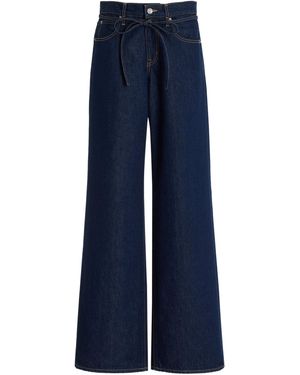 SLVRLAKE Denim Mica Rigid Low-rise Wide-leg Jeans - Blue