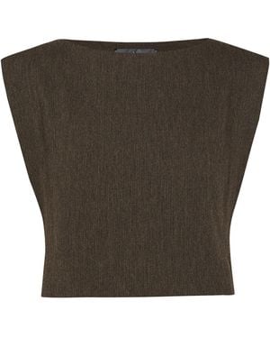 Cortana Camino Wool-Cashmere Top - Black