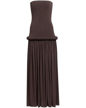 Alaïa Piped Jersey Maxi Dress - Brown