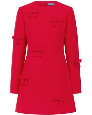 LEO LIN Aliza Bow-Embellished Mini Dress - Red