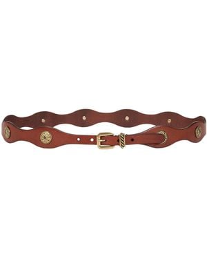 Etro Leather Brass Belt - Brown