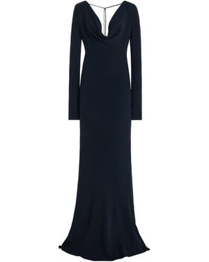 The Row Altan Draped Silk Gown - Blue